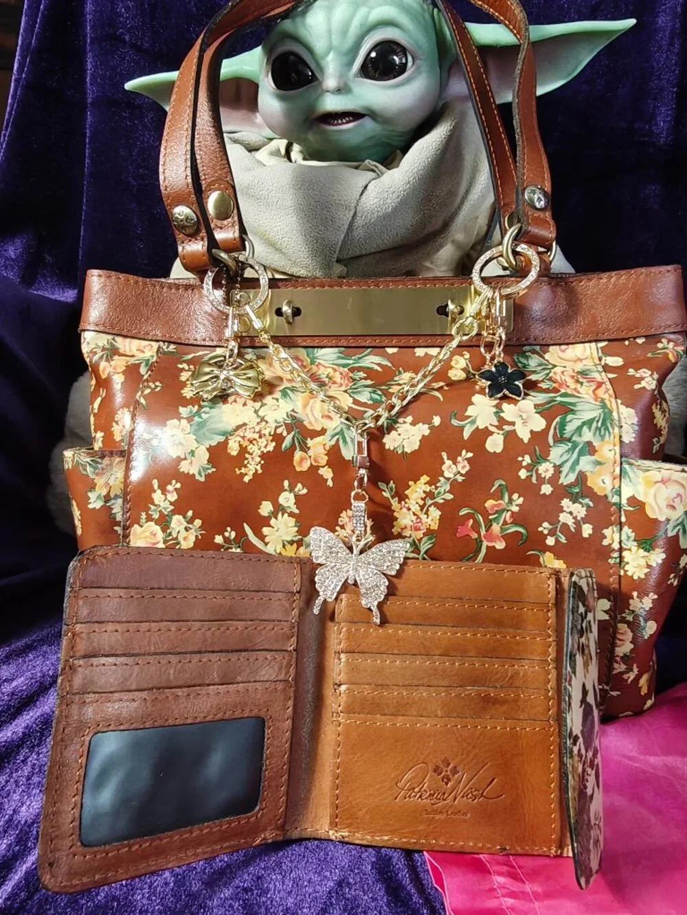 Patricia Nash Rayleigh Tote in Vintage Botanical Garden & Wallet in Denim Fields